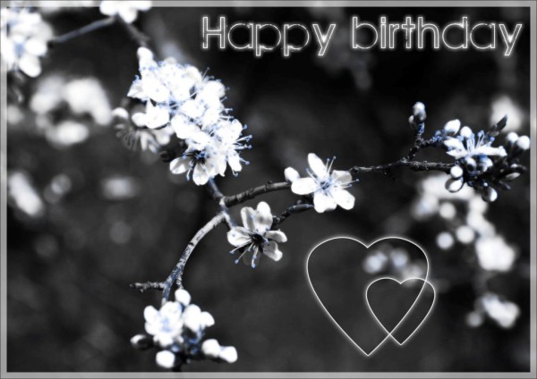 Happy Birthday With Black And White Image