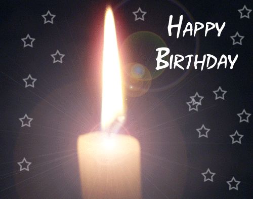 Happy Birthday With Blinking Candle-wb565