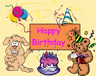 Happy Birthday With Cartoon Glitter-wb01806