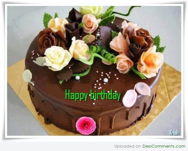 Happy Birthday With Chocolate Cake-wb7918