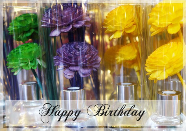 Happy Birthday With Colorful Flowers-wb0114
