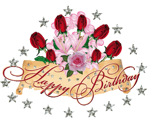 Happy Birthday With Flower Bouquet-wg6442