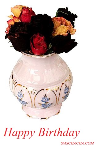 Happy Birthday With Flower Vase-wb00408