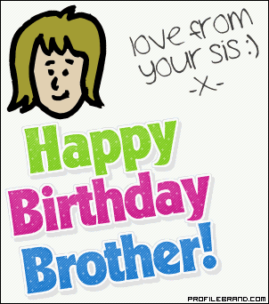 Happy birthday Brother-Love From You Sis-wb3008
