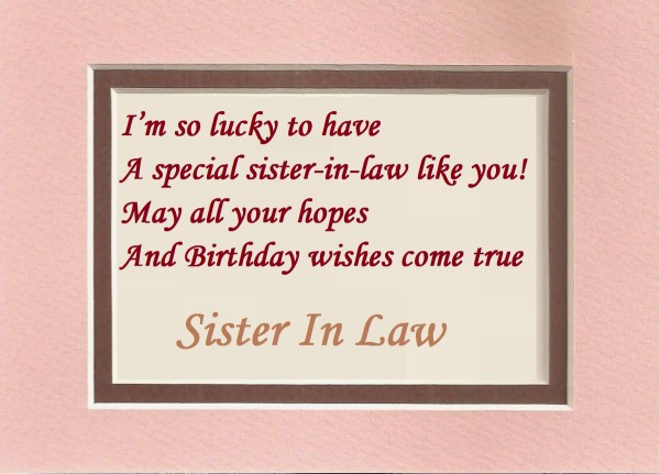 I Am So Lucky To Have A Special Sister In Law-wb4911