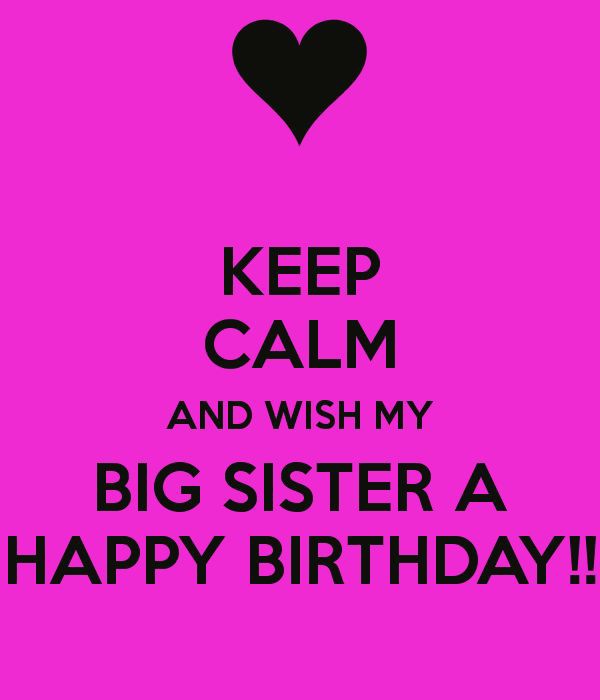 Keep Calm And Wish My Big Sister A Happy Birthday-wb4113