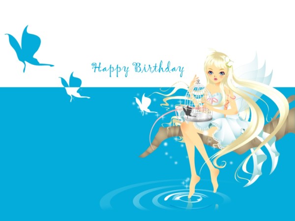 Lovely Angel Wishing U Happy Birthday-wb11