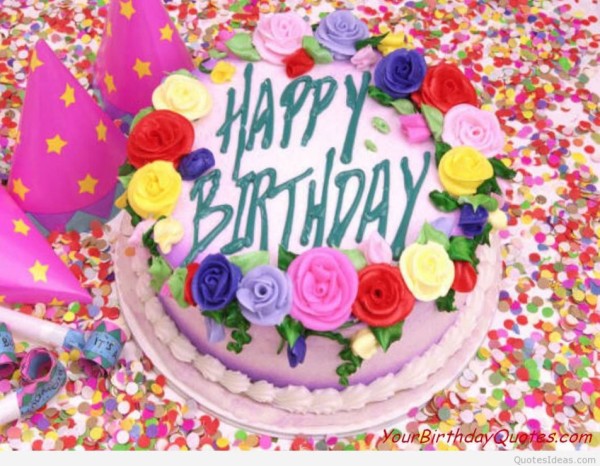 Lovely Flower Cake On Birthday-wb4514