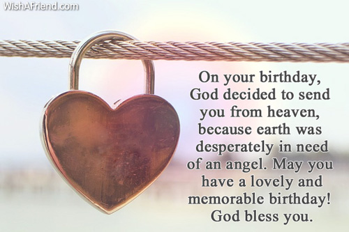 On your Birthday God Decided To Sned You From Heaven-wg6052