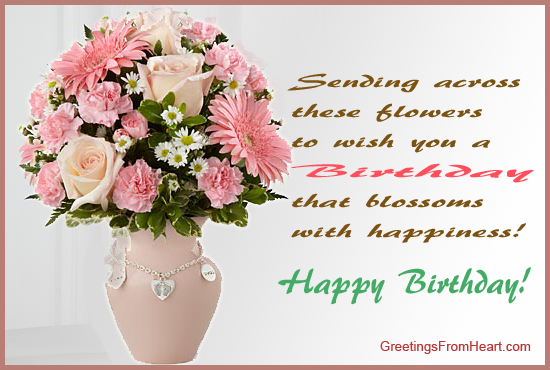 Sending Across These Flowers To Wish You A Birthday-wb1039