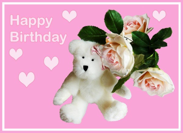 Sending U Flowers And Teddey On Birthday-wb4131