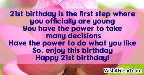 Twenty First Birthday Is the First Step-wb6730