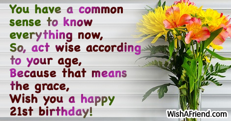 Wish You A Happy Twenty First Birthday-wb6737