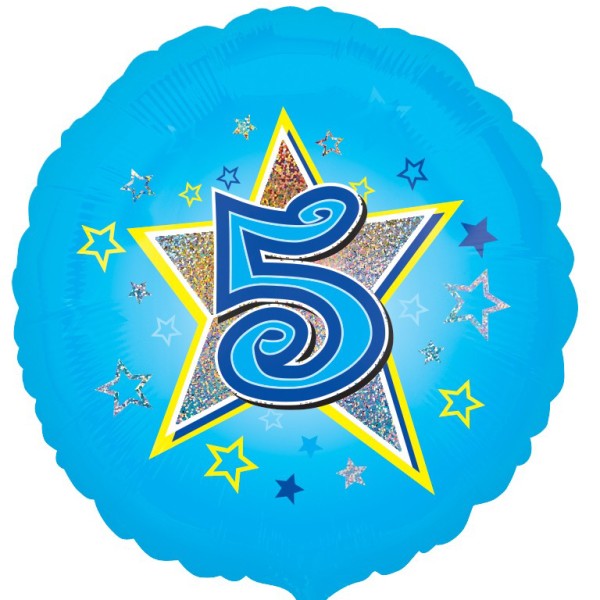 Blue Stars - Fifth  Birthday Balloon
