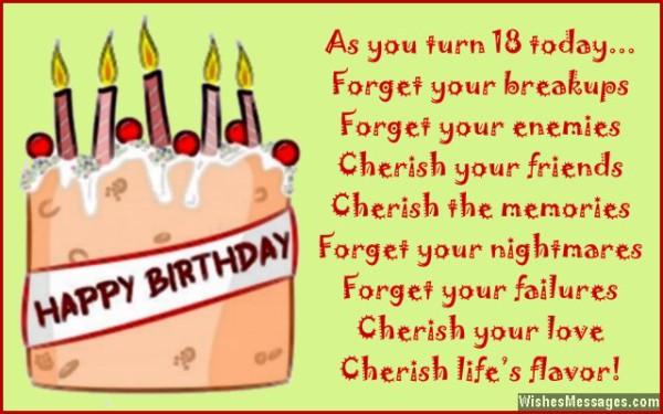 Eighteen - Happy BirthdayCherish Life 's Flower-wb0140290