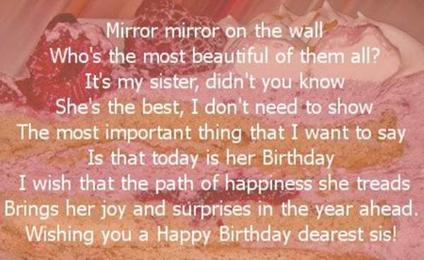Happy Birthday  Dearest Sister