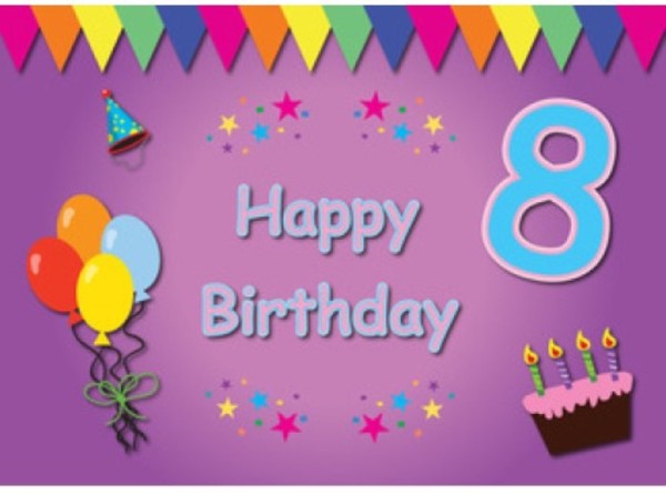 Happy Eighth Birthday Greetings-wb078035