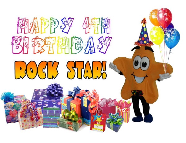 Happy Fourth  Birthday  - Rock Star-wb9827