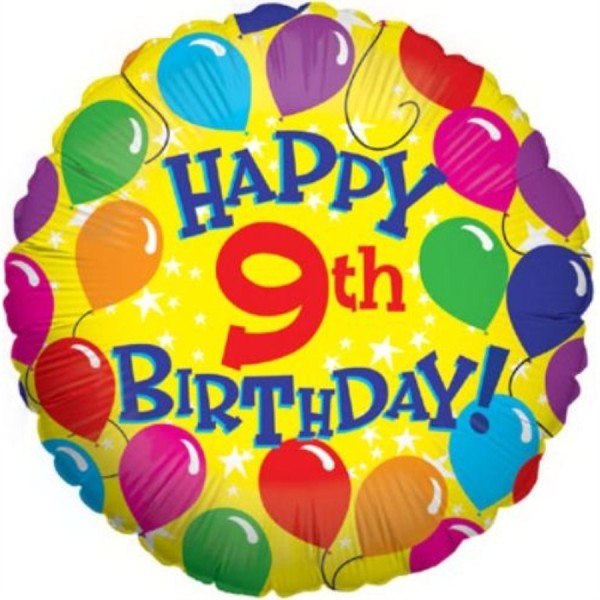 Happy Ninth Birthday - Balloon-wb9832