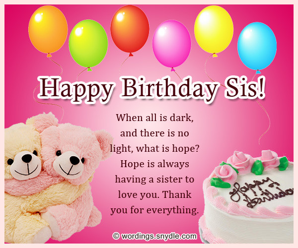 Hope Is  Always Having A Sister To Love You - Happy Birthday-wb0141078