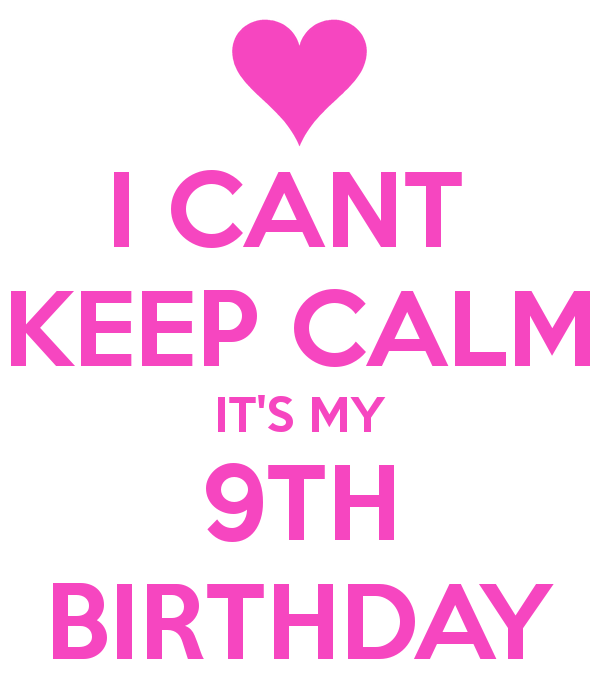 I Cant Keep Calm It's My Ninth Birthday-wb9851