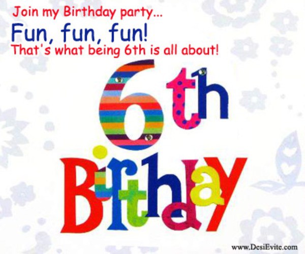 Join My Sixth Birthday Party - Have Fun!-wb078098