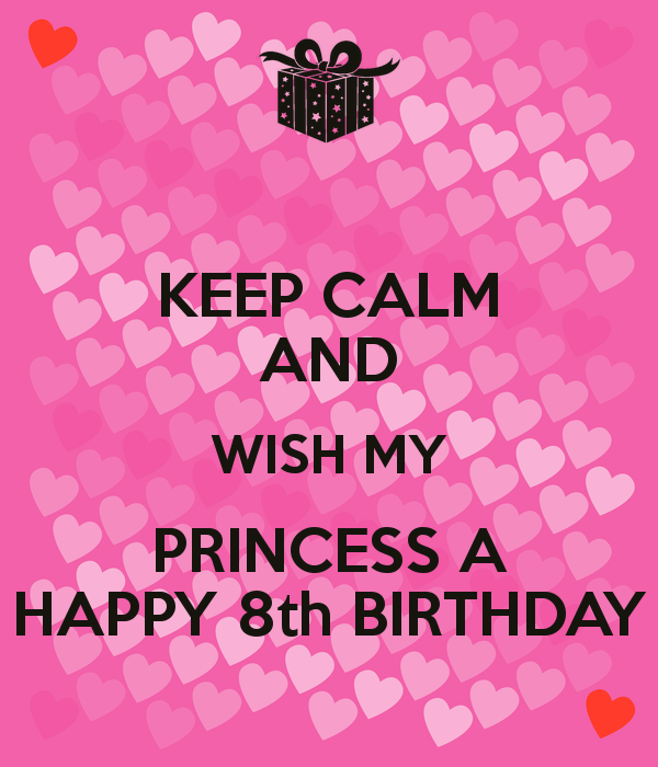 Keep Calm And Wish My Princess A Happy Eighth Birthday-wb078105