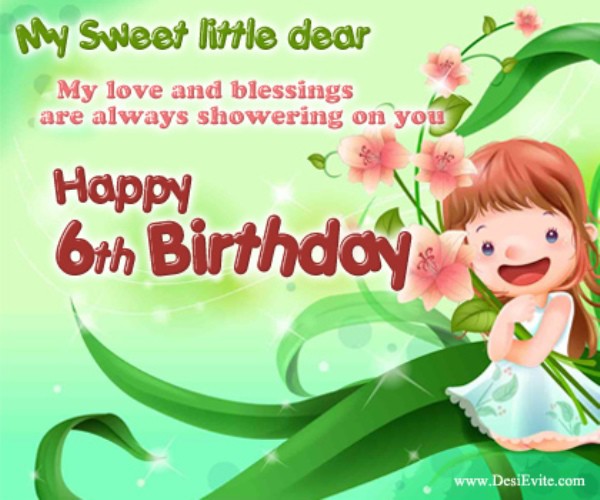 My Sweet Little Dear Happy Sixth Birthday-wb078111