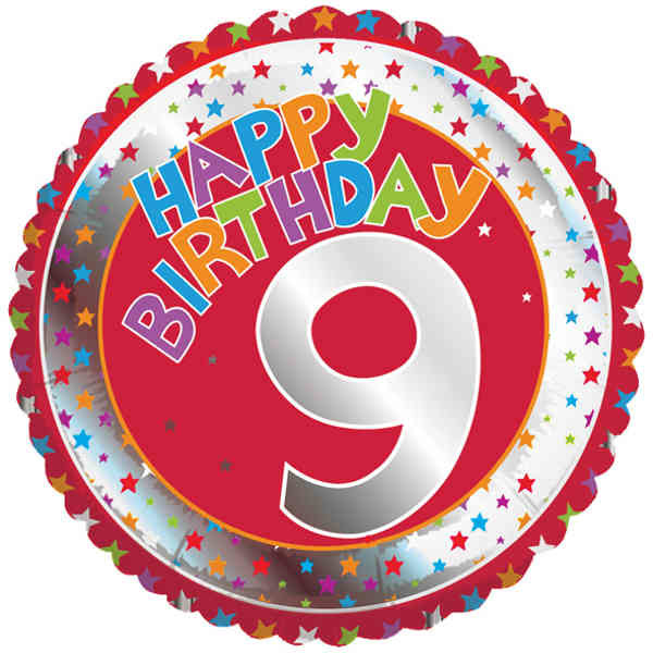 Ninth Happy Birthday - Foil Balloon-wb9867