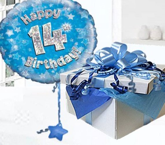 Happy Fourteenth Birthday With Gift-wb078151