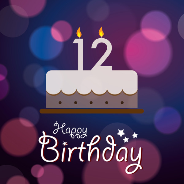 Wish You Happy Twelfth Birthday With Cake-wb078158
