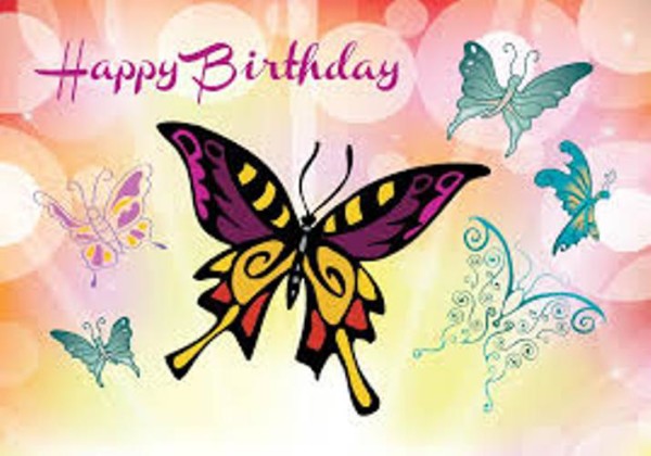 Happy Birthday With Butterfly-wb0160050