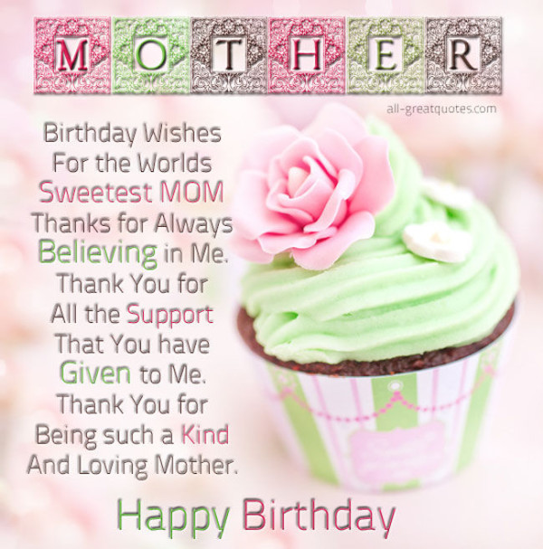 Birthday Wishes For The world Sweetest Mom-wb0160079