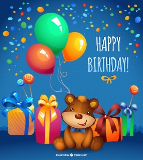 Brown Teddy- Happy Birthday-wb16046