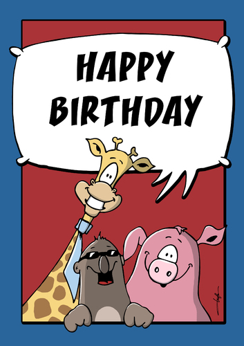 Funny Cartoon -Happy Birthday-wb16023