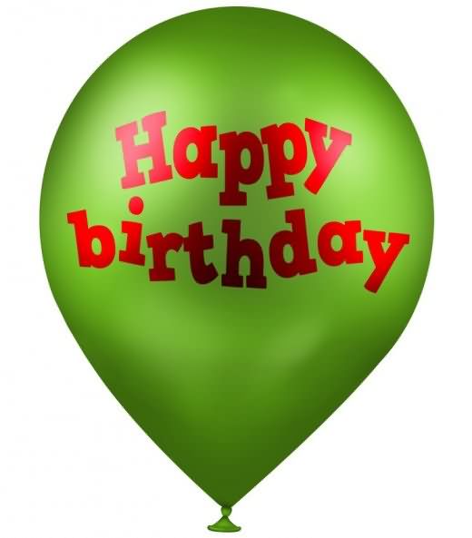 Green Balloon -  Happy Birthday-wb0160173