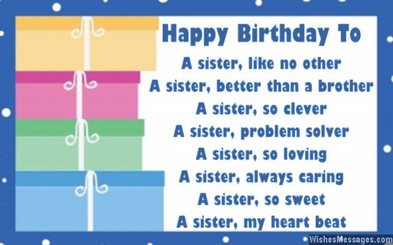 Happy Birthday To A Sister