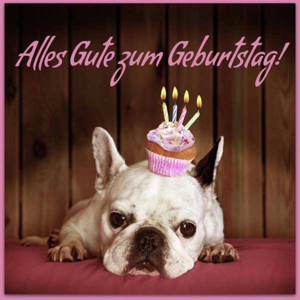 Happy Birthday With Dog - German