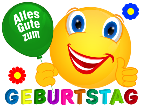Happy Birthday With Smiley In german