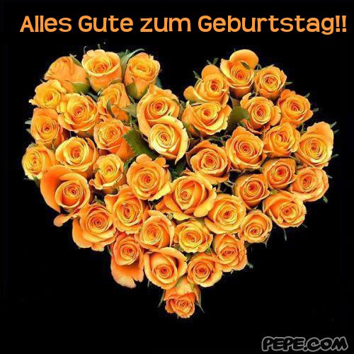 Happy Birthday With Yellow Roses - German