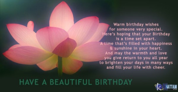 Warm Birthday Wishes For Someone Special