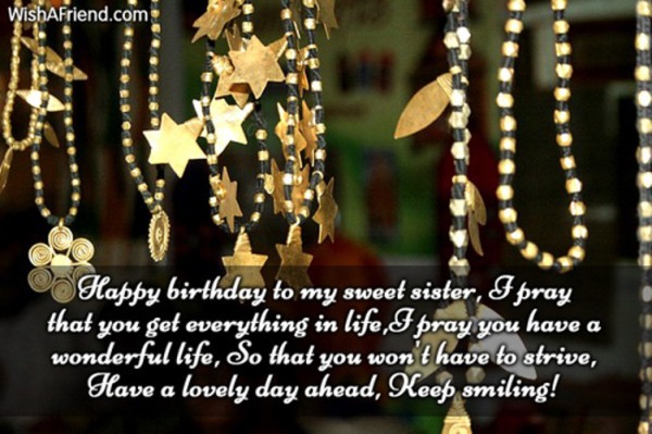 Happy Birthday To My Sweet Sister