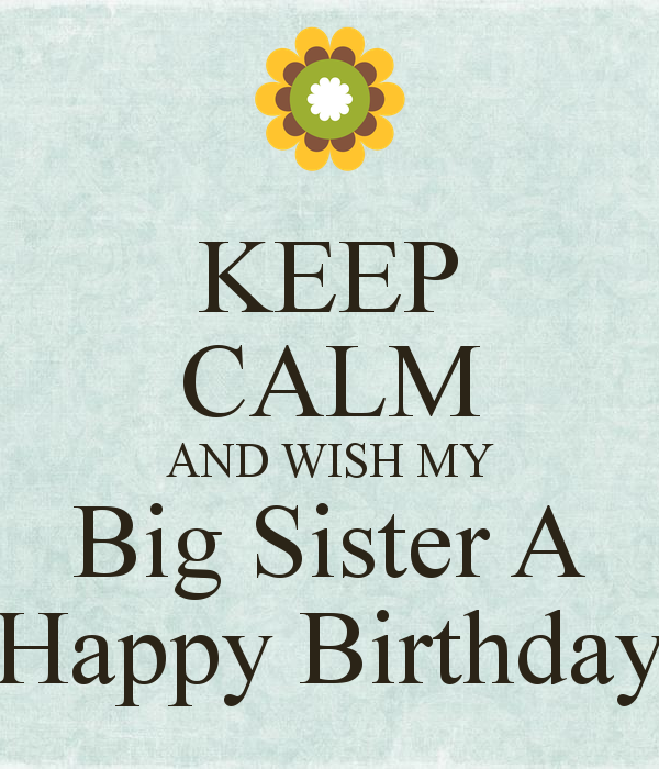 Keep Calm And Wish My Big SisterA Happy Birthday-wb16394