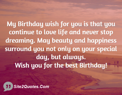 My Birthday Wish For You
