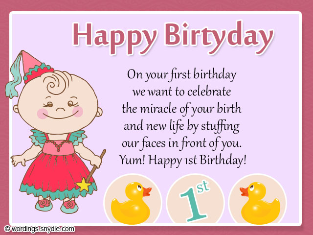 On Your First Birthday We Want To Celebrate