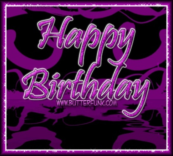 Happy Birthday - Purple Sparkle --wb16478