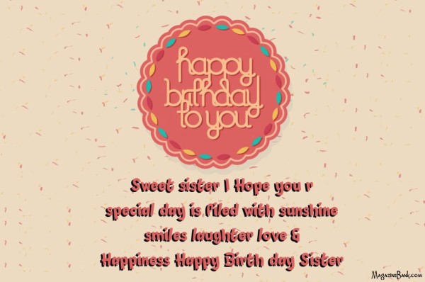 Sweet Sister I Hope You Are Special Day-wb16511