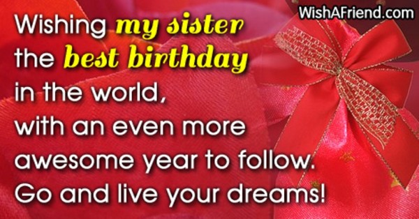 Wishing My Sister The Best Birthday In The World-wb0160947