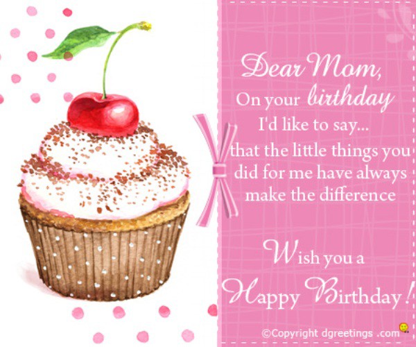 Dear Mom Happy Birthday